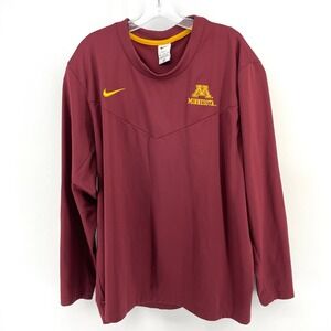 Nike Dri Fit Minnesota Golden Gophers Maroon Long Sleeve Pullover Mens XXL Shirt